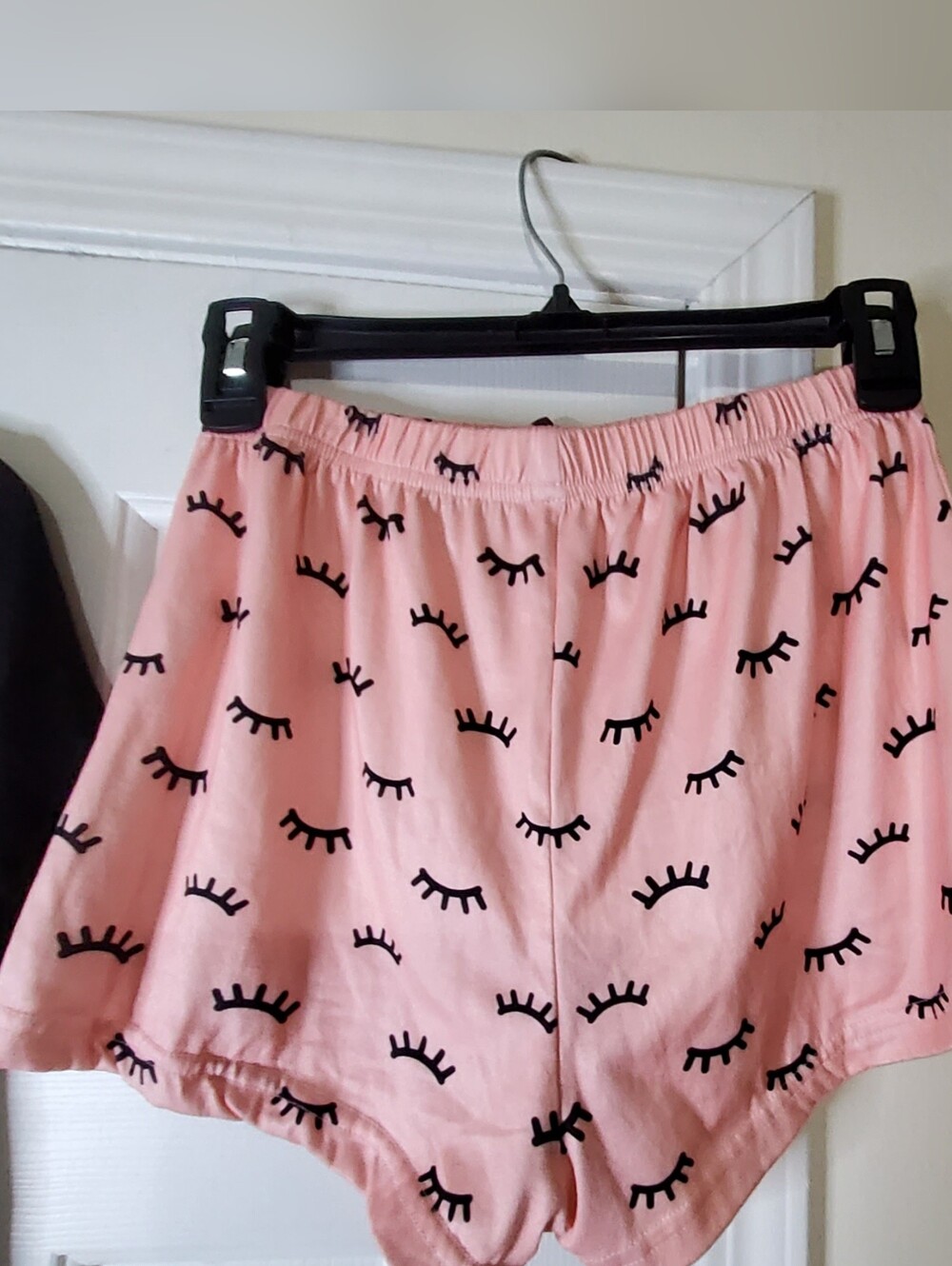 Girl's 2 Piece Cat Face Pajama Short Sleep Lounge Tee Set Black/Pink - Picture 9 of 12